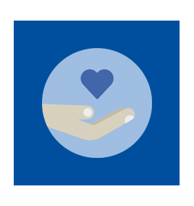 icono mano y un corazón