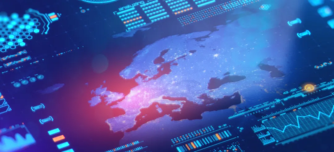 Pantalla en la que se reflejan datos sobre Europa y parte de Asia